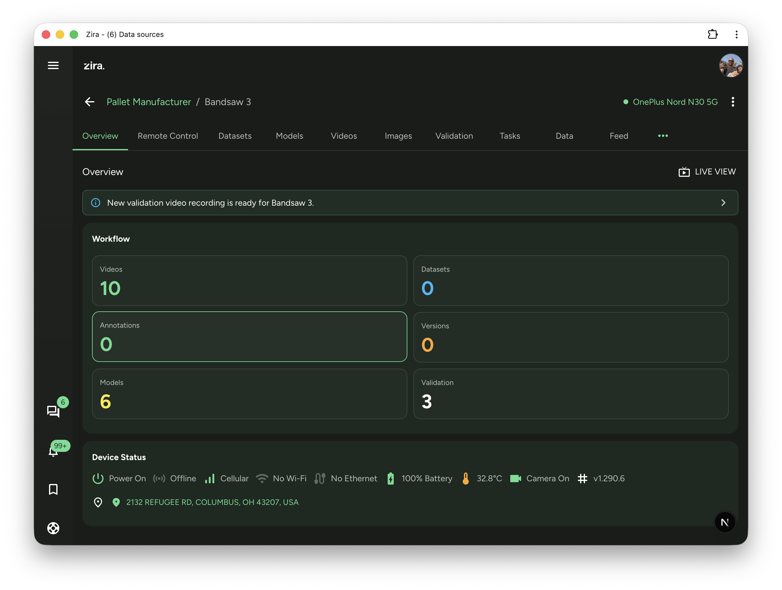 Overview tab